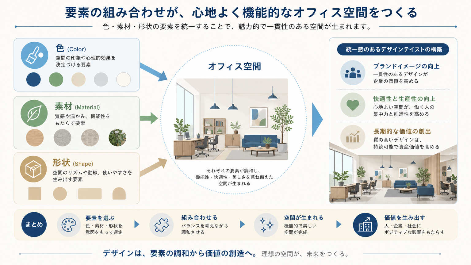 デザインテイストとは？オフィス内装における基本的な考え方
